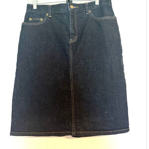 Lauren Ralph Lauren Denim midi Skirt size 8 Blue dark wash